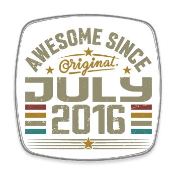 Built in July 2016 | Gift July 2016 - Square fridge magnet - white - Front