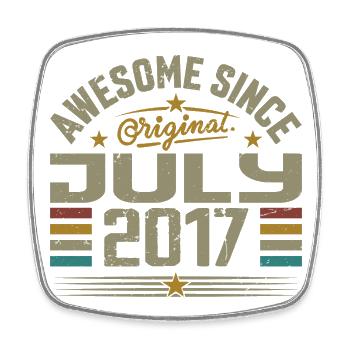 Built in July 2017 | Gift July 2017 - Square fridge magnet - white - Front