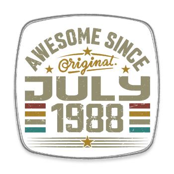 Baujahr Juli 1988 | Geschenk Juli 1988 - Viereckiger Kühlschrankmagnet - Weiß - Vorne