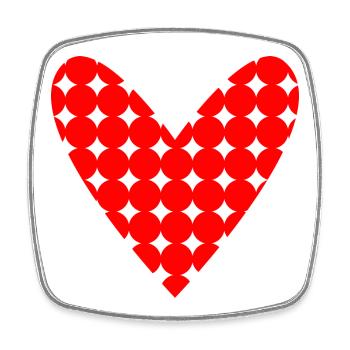 HERZ. PAPA. MAMA. Junggesellinnenabschied. BEBE. KIND. HERZ. FEST - Viereckiger Kühlschrankmagnet - Weiß - Vorne