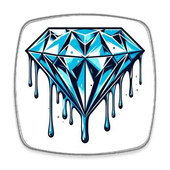 Diamant - Viereckiger Kühlschrankmagnet - Weiß - Vorne