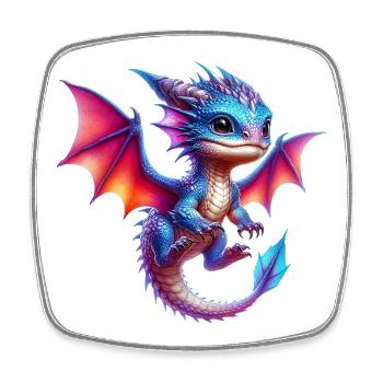 Dragon - Square fridge magnet - white - Front