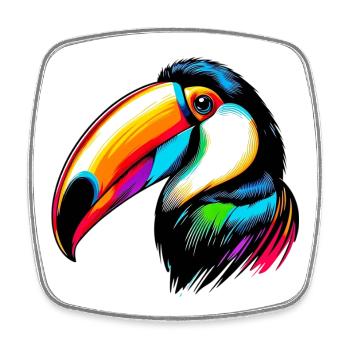 Toucan - Square fridge magnet - white - Front