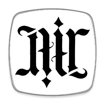 Ambigramm - Air  - Viereckiger Kühlschrankmagnet - Weiß - Vorne