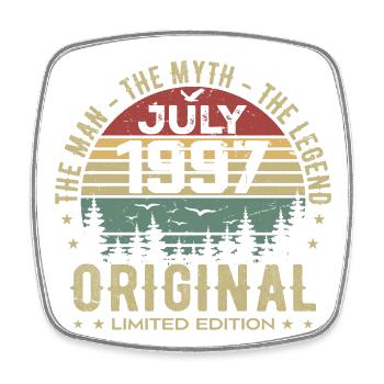July 1997 Birthday Gift Born in July - Square fridge magnet - white - Front