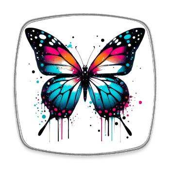 Butterfly - Square fridge magnet - white - Front