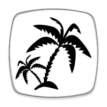 Two palm trees - Square fridge magnet - white - Front