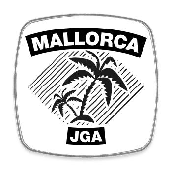Mallorca – Bachelor party under palm trees 2C - Square fridge magnet - white - Front
