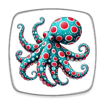 Octopus - Square fridge magnet - white - Front