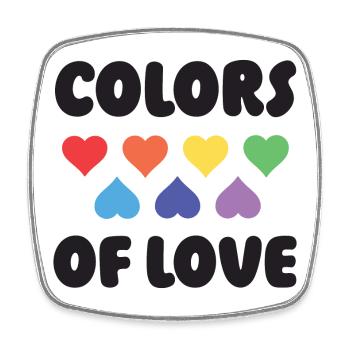 LGBTQ Pride Month - Farben der Liebe - Viereckiger Kühlschrankmagnet - Weiß - Vorne