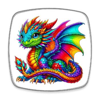 Dragon - Square fridge magnet - white - Front