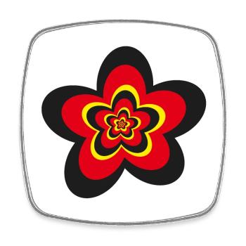 Deutschlandfarben Blume in schwarz, rot und gelb. - Viereckiger Kühlschrankmagnet - Weiß - Vorne