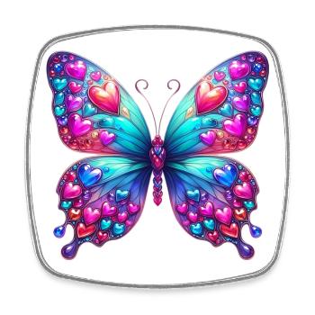 Schmetterling Herz Herzen Herzen Herz - Viereckiger Kühlschrankmagnet - Weiß - Vorne