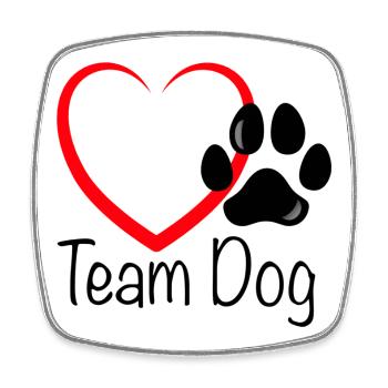 Team Dog Herz - Viereckiger Kühlschrankmagnet - Weiß - Vorne