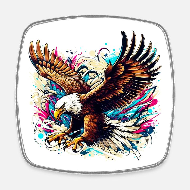 Aigle - Magnet carré - blanc