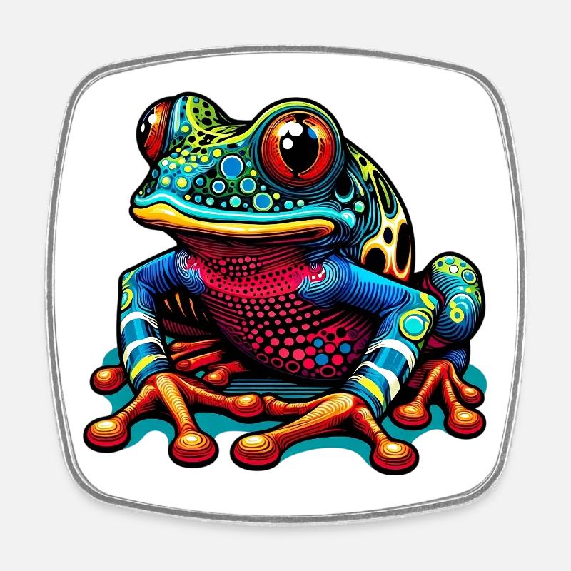 Grenouille - Magnet carré - blanc