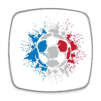 Frankreich Fußball Explosion Fußballer Team Logo - Viereckiger Kühlschrankmagnet - Weiß - Vorne
