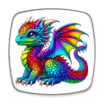 Dragon - Square fridge magnet - white - Front