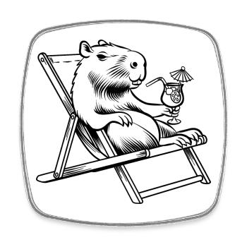 Don't worry be Cappy - Capybara - Urlaub - Viereckiger Kühlschrankmagnet - Weiß - Vorne