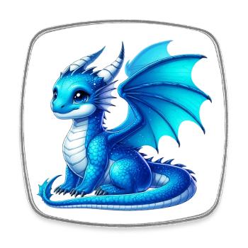 Dragon - Square fridge magnet - white - Front