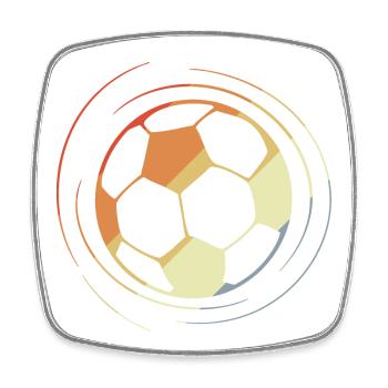 Fußball Zeichnung Retro Style - Viereckiger Kühlschrankmagnet - Weiß - Vorne