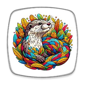 Otter - Square fridge magnet - white - Front