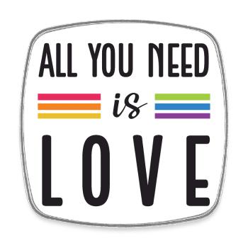 LGBTQ Pride Month - All You Need is Love - Viereckiger Kühlschrankmagnet - Weiß - Vorne