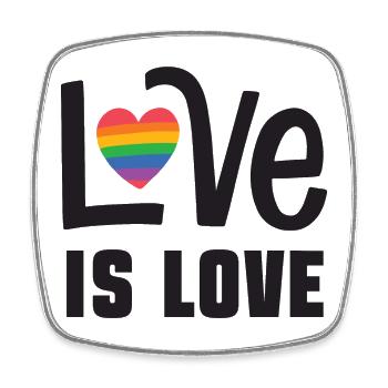 LGBTQ Pride Month - Liebe ist Liebe - Viereckiger Kühlschrankmagnet - Weiß - Vorne