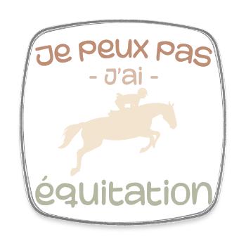 I can't I have horse riding - Square fridge magnet - white - Front