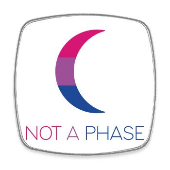 LGBTQ Pride Month - Keine Phase - Bisexuell - Viereckiger Kühlschrankmagnet - Weiß - Vorne
