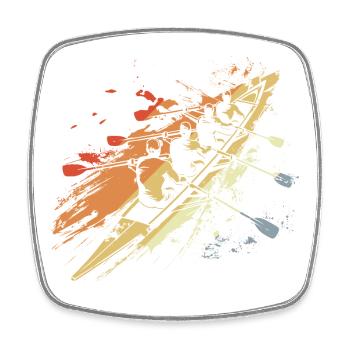 Retro Rowing Team Graphic - Square fridge magnet - white - Front