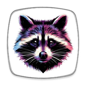 Raccoon - Square fridge magnet - white - Front