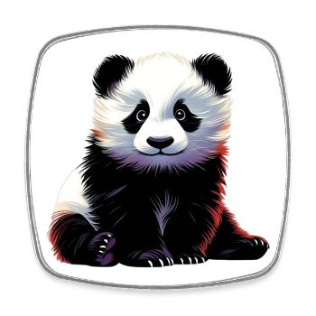 Panda - Viereckiger Kühlschrankmagnet - Weiß - Vorne