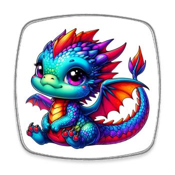 Dragon - Square fridge magnet - white - Front