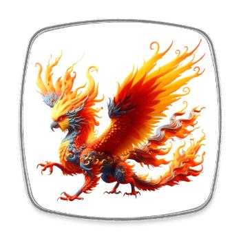 Dragon Nymphe (04) - Magnet carré - blanc - Devant