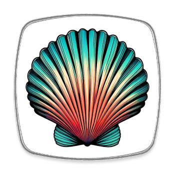 Shell - Square fridge magnet - white - Front