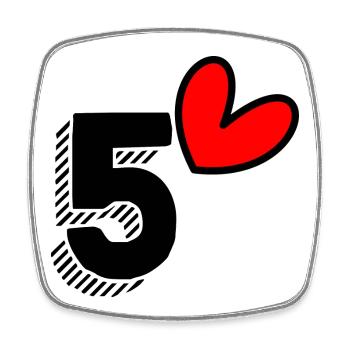 5. 5 YEARS. 5th ANNIVERSARY. 5 YEAR ANNIVERSARY - Square fridge magnet - white - Front