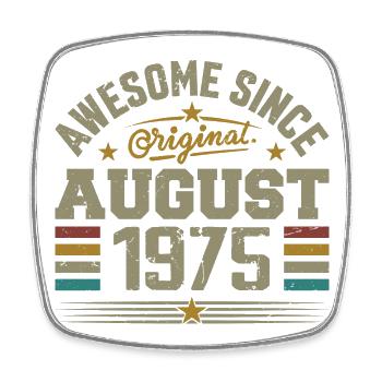 August 1975 Geburtstag August 1975 August 1975 Retro - Viereckiger Kühlschrankmagnet - Weiß - Vorne