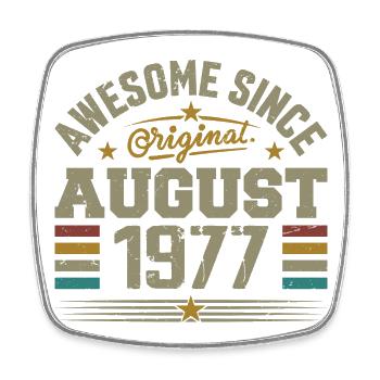 August 1977 Geburtstag August 1977 August 1977 Retro - Viereckiger Kühlschrankmagnet - Weiß - Vorne