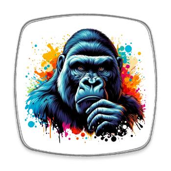 Gorilla - Square fridge magnet - white - Front