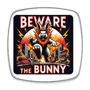 Attention à la catastrophe du lapin - Magnet carré - blanc - Devant