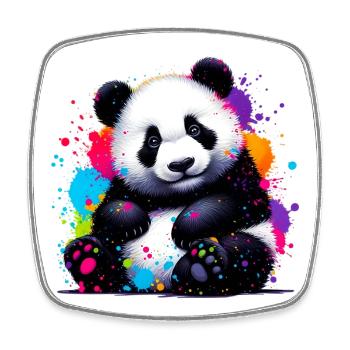Panda - Viereckiger Kühlschrankmagnet - Weiß - Vorne