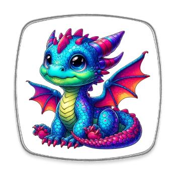 Dragon - Square fridge magnet - white - Front