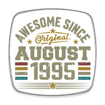 August 1995 Anniversary August 1995 August 1995 Retro - Square fridge magnet - white - Front