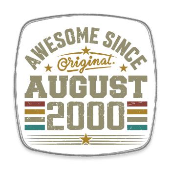 August 2000 Anniversary August 2000 August 2000 Retro - Square fridge magnet - white - Front