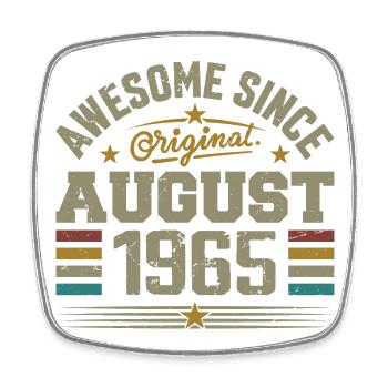 August 1965 Birthday August 1965 August 1965 Retro - Square fridge magnet - white - Front