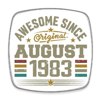 August 1983 Birthday August 1983 August 1983 Retro - Square fridge magnet - white - Front