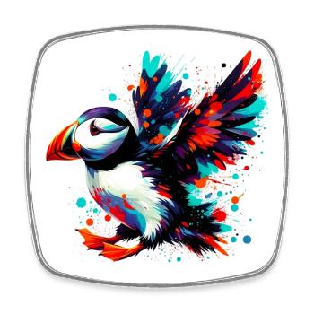 Puffin - Square fridge magnet - white - Front
