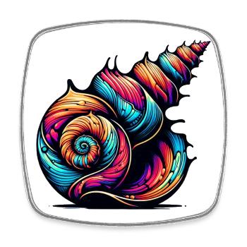 Shell - Square fridge magnet - white - Front