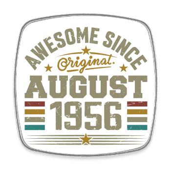 Août 1956 Anniversaire Août 1956 August 1956 Rétro - Magnet carré - blanc - Devant